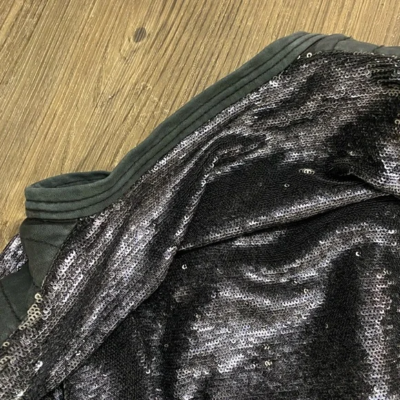 IRO Longina Sequin Jacket Charcoal Size 1 Small - Picture 16 of 16